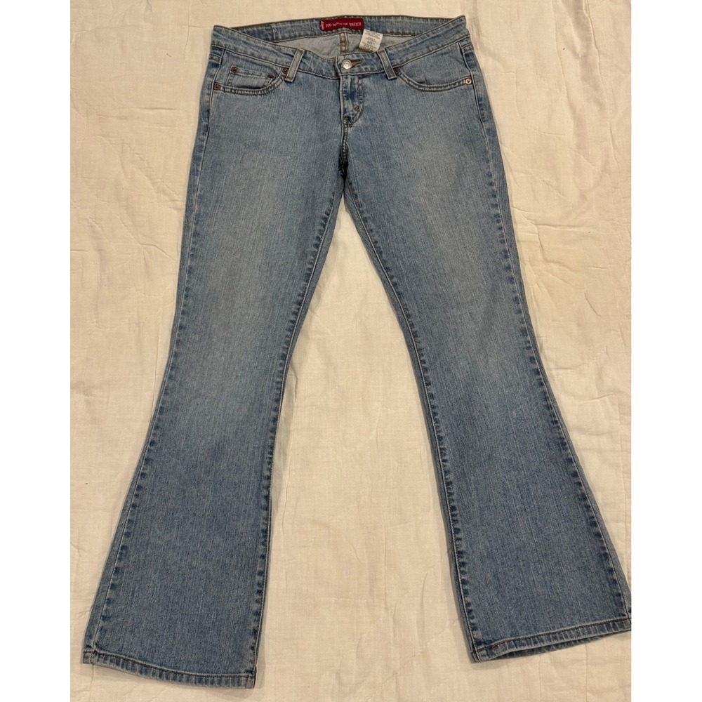 Levis 524 Too Superlow Boot Cut Jeans Light Wash Stretch Denim Size 11 JR M